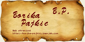 Borika Pajkić vizit kartica